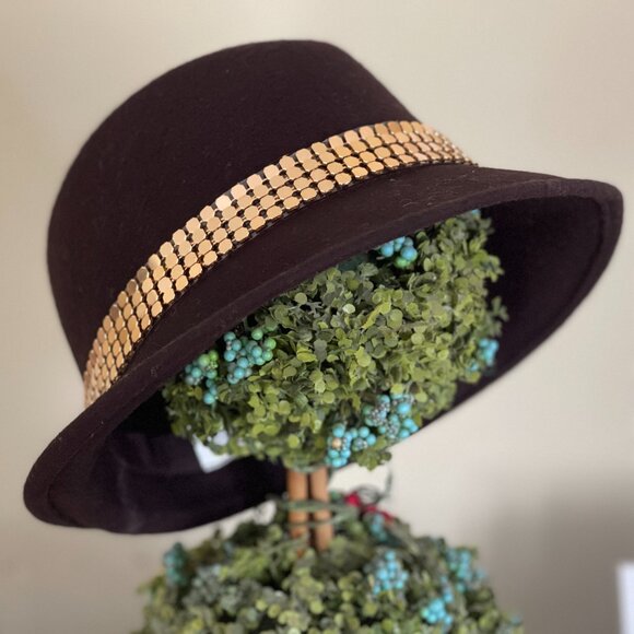 Accented Brown Wool Hat - Picture 5 of 12